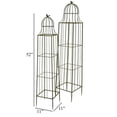 thumbnail image 5 of Meryl Plant Trellis Set of 2, Garden Tall Cage Design, Green Metal, 5 of 6