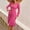 Pink1, variant on Drppepioner Women's Dress Deep V-Neck Long Sleeve Waist Tie Ruffle Mini Swing Skater Dresses Fashion Womens Sexy Solid Zipper Long Sleeve V- Neck Regular Dress Hot Pink