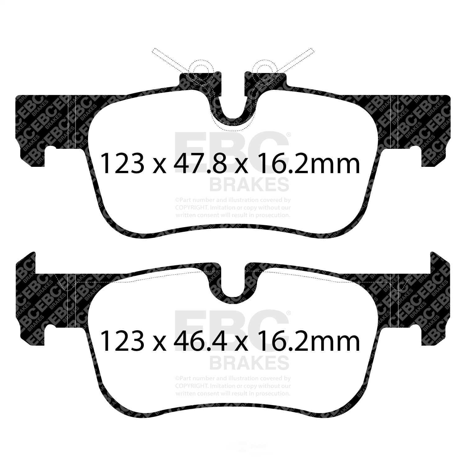 EBC Brakes Redstuff Premium Fast Street Pad For All Engine Sizes Fits select: 2016-2023 BMW X1, 2016-2023 MINI COOPER