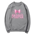thumbnail image 4 of Women's Mama Printed Crewneck Sweatshirt Long Sleeve fashion Graphic Casual Pullover Tops for Daily Wear (L, Gray), 4 of 5