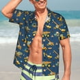 thumbnail image 5 of Lsque Modern Excavator pattern Hawaiian Shirt for Men, Unisex Summer Beach Casual Short Sleeve Button Down Shirts-3X-Large, 5 of 9