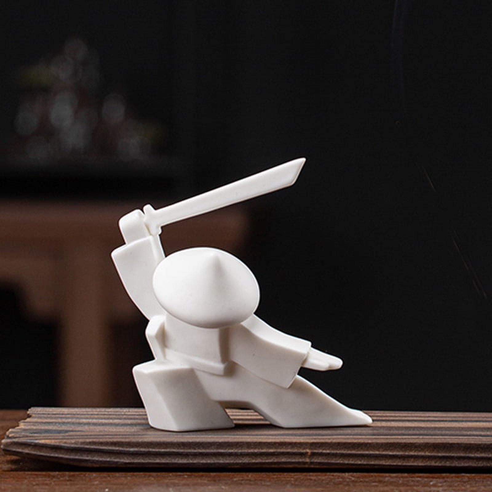 Creative Samurai Modern Ceramic Ornament Incense Burner, Heroic Tea Pet, Home Indoor Sandalwood Incense Holder, Incense Tray