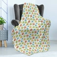 thumbnail image 4 of Camping Soft Flannel Fleece Blanket, Continuous Illustration of Colorful Tents with Floral Ornaments and Plants Around, Cozy Plush for Indoor and Outdoor Use, 50" x 70", Multicolor, by Ambesonne, 4 of 5