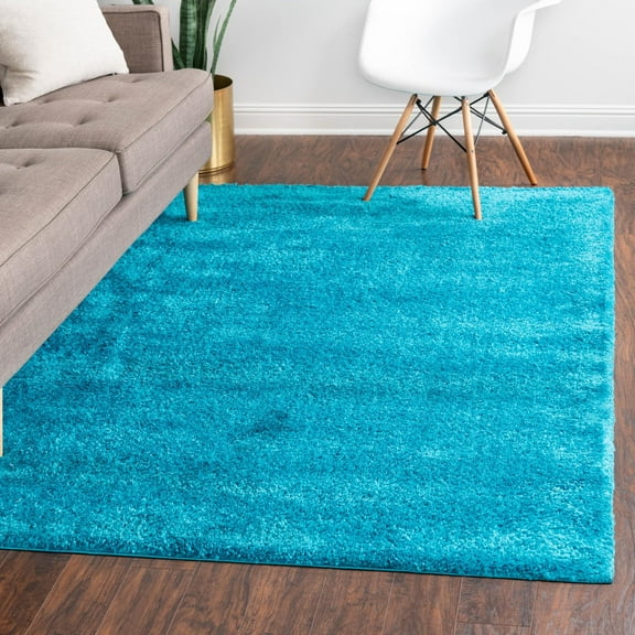 Unique Loom Solo Collection Area Rug - Calabasas (5' 3" x 7' 7" Rectangle Turquoise)