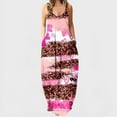 thumbnail image 2 of Up to 60% Off! pstuiky Summer Dress, Women Sleeveless V-Neck Suspender Dress Printed Dress Floor-Length Dress Loose Leisure Dress on Sale Hot Pink M, 2 of 5