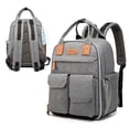 thumbnail image 1 of Mochila para bolsa de pañales - Bolsa de viaje para bebés - Bolsa de pañales impermeable multifunción, bolsa de viaje para bebés esencial con, gris oscuro, 1 of 5