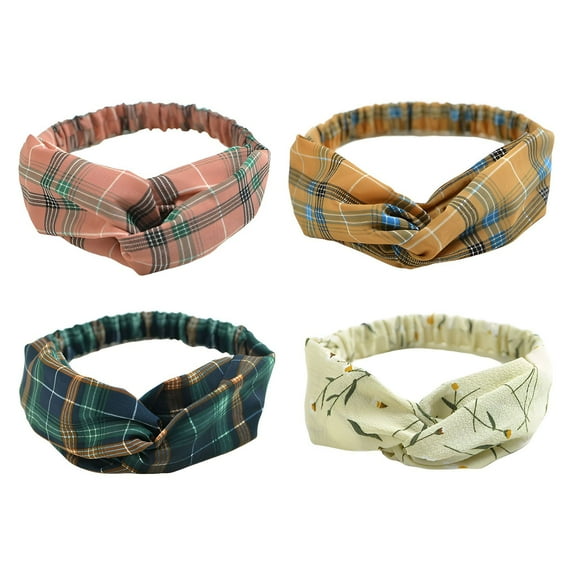 TELOLY 4Pcs Headbands for Women,Cloth Head Wraps,Skin Care Headband,Mixing1