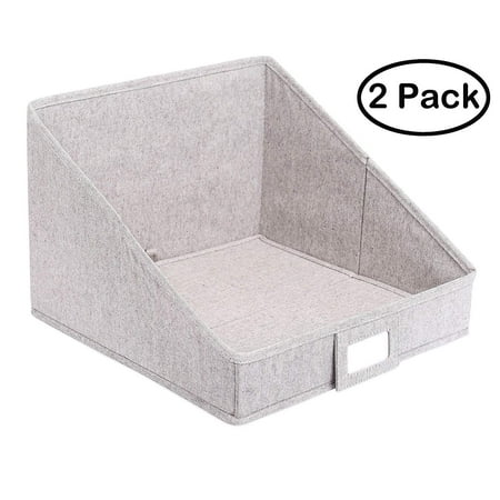 Internet’s Best Open Cloth Storage Bin | Closet Shelf Storage Box | Organize Sheets Blankets Towels Sweaters Scarfs | Grey (2