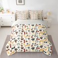 thumbnail image 3 of Manfei Cute Dog Full Size Bedding Sets, Graffiti Paw Print Full Size Bed in a Bag, Cream, Gray Reversible, 7-Piece, 3 of 6