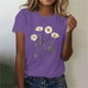 thumbnail image 2 of Tops de Ajuste Suelto para las Mujeres Sudadera Casual Impresa Manga Corta Cuello Redondo Superior, Poliéster, 2 of 4