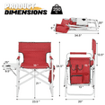 thumbnail image 2 of MoNiBloom Folding Director Chair with Side Table & Storage Pocket, Heavy Duty Camping Chair for Adult Beach Fishing Trip Picnic Lawn, Red, 2 of 10
