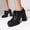 Black, variant on Womens Block Heel Platform Lace Up High Heels Ankle Booties Wingtip Vintage Dress Shoes