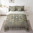 thumbnail image 2 of jejeloiu Brown Deeoblue 7 Pieces Bedding Comforter Set,Retro Victorian Print Full Bedding Set,Rustic Baroque Damask Fitted Sheet Flat Sheet For Girls Teens,Luxury Bedroom Decor Reversible, 2 of 8