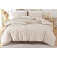 thumbnail image 2 of Pompom Cotton Duvet Cover Beige 3 Piece - Ultra Soft And Easy Care Bedding Set Organic Boho Bedding Twin, Duvet Cover Set of Duvet, 2 of 4