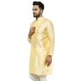thumbnail image 5 of SKAVIJ Kurta for Men Art Silk Embroidered Long Shirt Indian Wedding Small Beige, 5 of 6