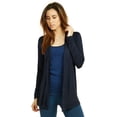 thumbnail image 2 of Women & Plus Classic Open Front Rayon Drape Lightweight Cardigan, 2 of 4