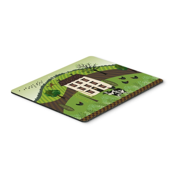 "Folk Art Country House Mouse Pad Hot Pad or Trivet"