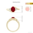 thumbnail image 4 of ANGARA Natural Oval 1.25 ct Ruby Bypass Ring with Trio Diamond Accents in 14K Yellow Gold for Women (Size-8x6mm) | July Birthstone, Birthday, Anniversary, Jewelry Gift for Women | Natural Ruby Ring, 4 of 9
