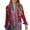 Wine, variant on Jacket for Women Fall Solid Button Down Velvet Cropped Long Sleeve Retro Workwear With Pockets Outwear Coat