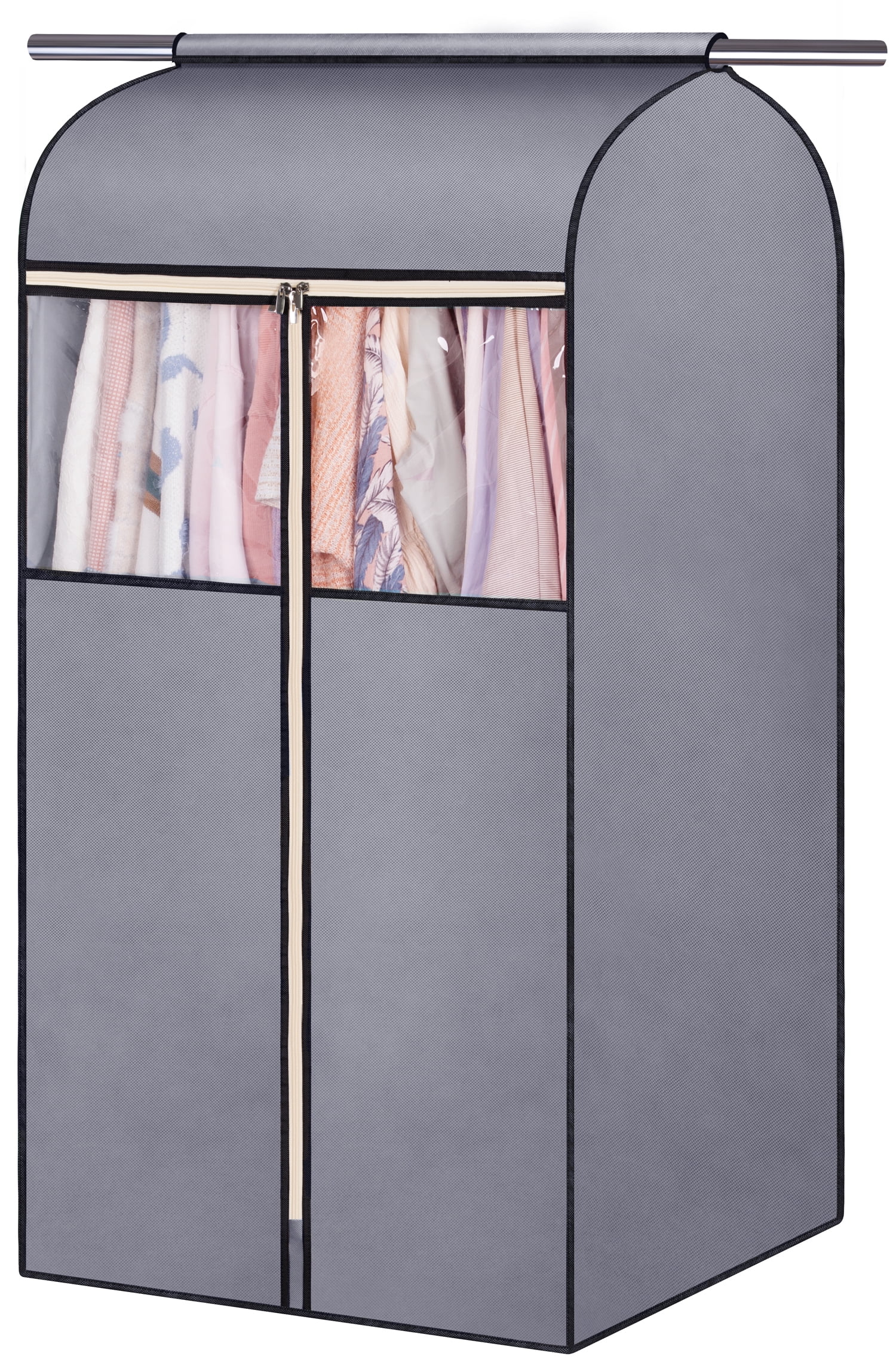 MISSLO 43" Garment Cover with Clear Window, Hanging Garment Bag for Closet Storage, Zippered