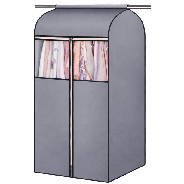 MISSLO 43" Garment Cover with Clear Window, Hanging Garment Bag for
