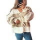 thumbnail image 2 of Chaqueta de Punto Holgada Informal con Cuello en V y Larga para Mujer, Cárdigan de Punto con Cordones y Rayas en Contraste. Caqui S, 2 of 9