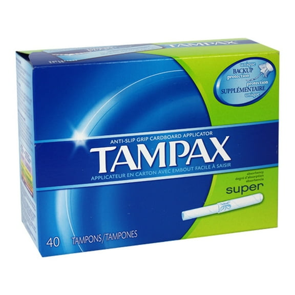 Tampax Cardboard Tampons, Super Absorbency, 40 each (Pack of 4)