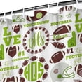 thumbnail image 3 of Green Football Monogram Pattern Shower Curtain 72"x72" ,Bathroom Decorative Shower Curtains Set with 12 Hooks,Modern Waterproof Washable Shower Curtain, 3 of 6