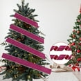 thumbnail image 1 of 2m Christmas Gold Filament Ribbon with Christmas Tree Pattern, Decorative Satin Ribbon for Gift Wrapping, Garland and Ornament Crafts, 1 of 9