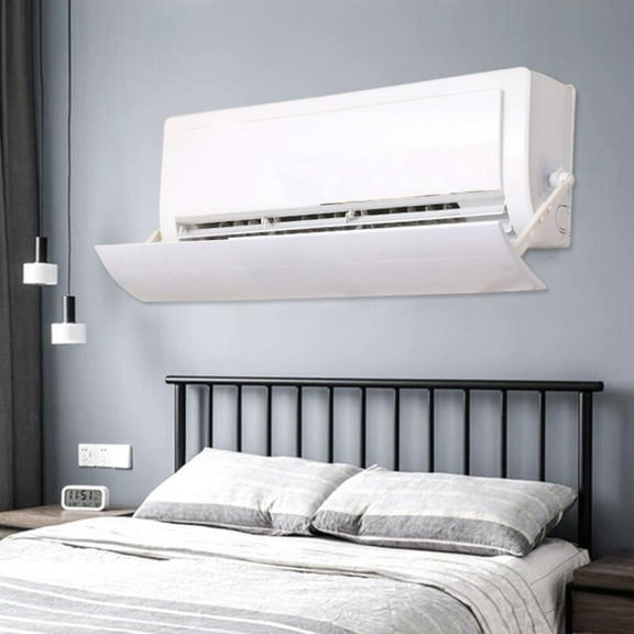 Amosfun White Plastic Air Conditioner Wind Deflector Cover Anti-Direct Blow Shield Protector 1 Set