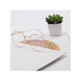 thumbnail image 2 of 1pc Metal Frame Ellipse Decor Anti-Blue Light Flat Glasses, Retro Style, For Men And Women, Suitable For Computer And Street Snap Photography, Eyeglasses Frames With Anti-Blue Light Lenses, Unisex, In, 2 of 4