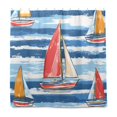 thumbnail image 2 of Yayeee Shower Curtain with Hooks 72"x72" Waterproof Fabric Bathroom Hanging Decor, Red Sailboats, 2 of 5