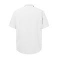 thumbnail image 4 of Gvdentm Men's Slim Henley Shirts Crewneck Longline T-Shirt Gym Workout Athletic Shirt Tees with Button G01-White,3XL, 4 of 5
