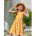 thumbnail image 6 of Arshiner Toddler Girls Summer Dress Back Bowknot Sleeveless Twirly Casual Beach Party Sundress with Pockets, 6 of 6