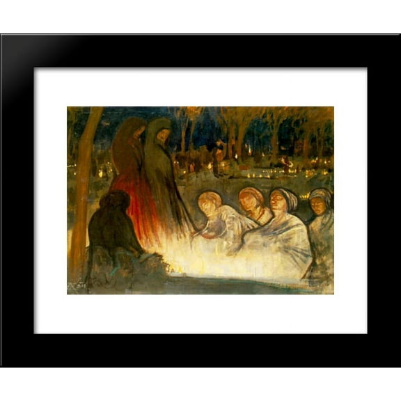 All Souls' Day 20x24 Framed Art Print by Aladar Korosfoi-Kriesch