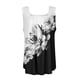 thumbnail image 5 of camiseta con estampado de chaleco sin mangas con cuello cuadrado plisado para mujer blanco / s, 5 of 5
