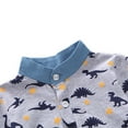 thumbnail image 2 of Toddler Baby Boy Clothes Shorts Set Dinosaur Print Shirt Short Sleeve Stand Collar Button Top Solid Shorts Summer Outfit, 2 of 4
