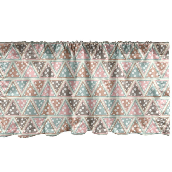Ambesonne Abstract Window Valance, Pastel Toned Triangles, 54" X 18", Multicolor