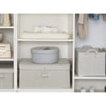 thumbnail image 4 of Caja de almacenamiento extragrande con tapa de tela, con tapa abierta, cajas de almacenamiento con divisor, caja de tela con asas, rayas grises y blancas, 2 unidades, 4 of 4