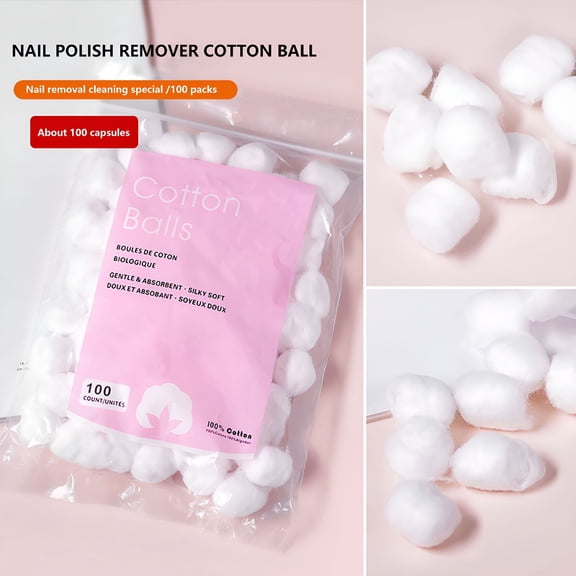 RAGUPEL 2026 New 100 Small Cotton Balls for Make-Up, Nail Polish Removal, Pet Care, Applying Oil Lotion Or Powder, Made From 100% Pure & Natural Cotton, Soft and Absorbent for Household Needs