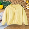 thumbnail image 4 of ATOGUTA Girls Lightweight Cardigan Long Sleeve Cardigan Kids Casual Button Front Sweater Cropped Jacket Cover Up Tops Yellow, Size 3T-8, 4 of 5