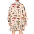 thumbnail image 2 of Red Mushroom Insect Light Pattern Wearable Oversized Blanket,Wearable Blanket Hoodie for Adults,Cozy Hooded Blankets with Super Pockets,Super Warm Fuzzy Pullover for Women & Men, 2 of 6