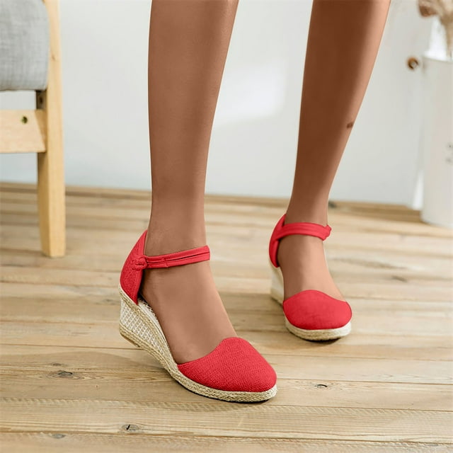 Fankiway Chaussures d'Été pour Femmes Talon Compensé Plateforme Sandales à Bout Fermé Sandales Décontractées Sandales pour Femmes Liquidation Sandales pour Femmes