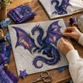 thumbnail image 5 of Amethyst Dragon Patchwork DIY Kit, Layered Fabric Wall Art, Beginner-Friendly Sewing Craft for Door & Wall Decor, Creative Gift for Adults, 5 of 5