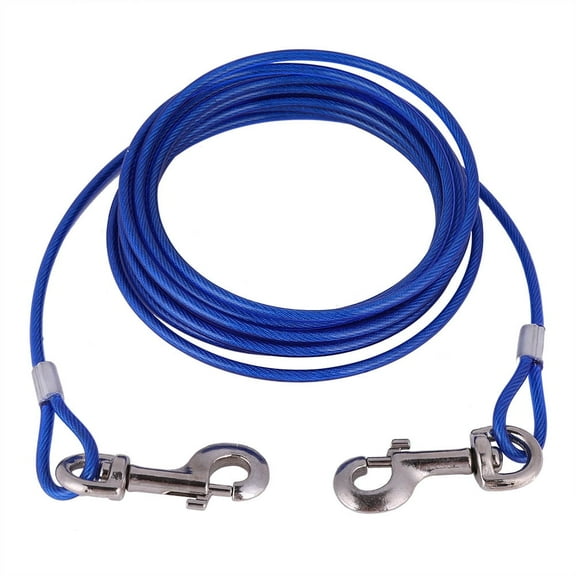Steel Wire Dogs Leads Tie Out Cable for Yard Chew Proof Heavy Duty Dog Tie Out Cable for Large Dogs Durable Dog Runner Tether Line for Outdoor Yard[Blue]