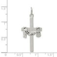 thumbnail image 3 of FJC Finejewelers Sterling Silver Satin D/c Draped Cross Charm, 3 of 4