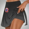 thumbnail image 2 of QATAINLAV Plus Size 4th of July Skort, Women 2024 Summer Fake Two Piece Yoga Shorts American Flag Patriotic Tennis Skirts Today Prime Deals Black L, 2 of 6