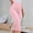 Pink, variant on JUSLIO Womens Leggings Button Slim High Waist Solid Yoga Workout Capris Leggings