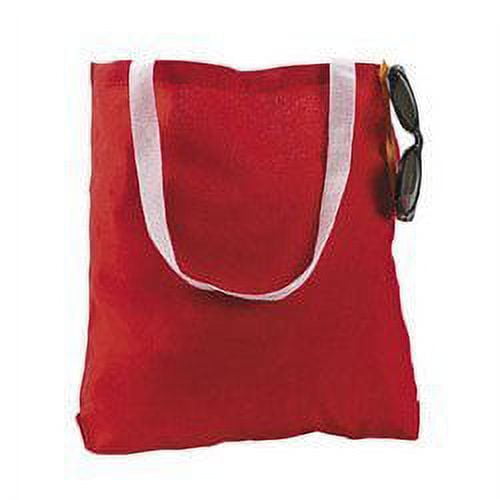 (Md) Red Canvas Tote Bag - Party Favors - 12 Pieces