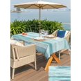 thumbnail image 4 of Outdoor Tablecloth with Umbrella Hole & Zipper, Teal Grey Rectangle Tablecloth 60x120 Inch, Modern Ombre Oil Painting Art Vintage Patio Table Cover Waterproof Table Cloth for Picnic/Party, 4 of 7